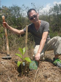 Dennis with His Tree Planted Dennis with His Tree Planted
