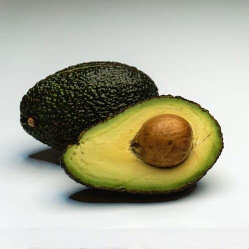 Freshly harvested avocados.